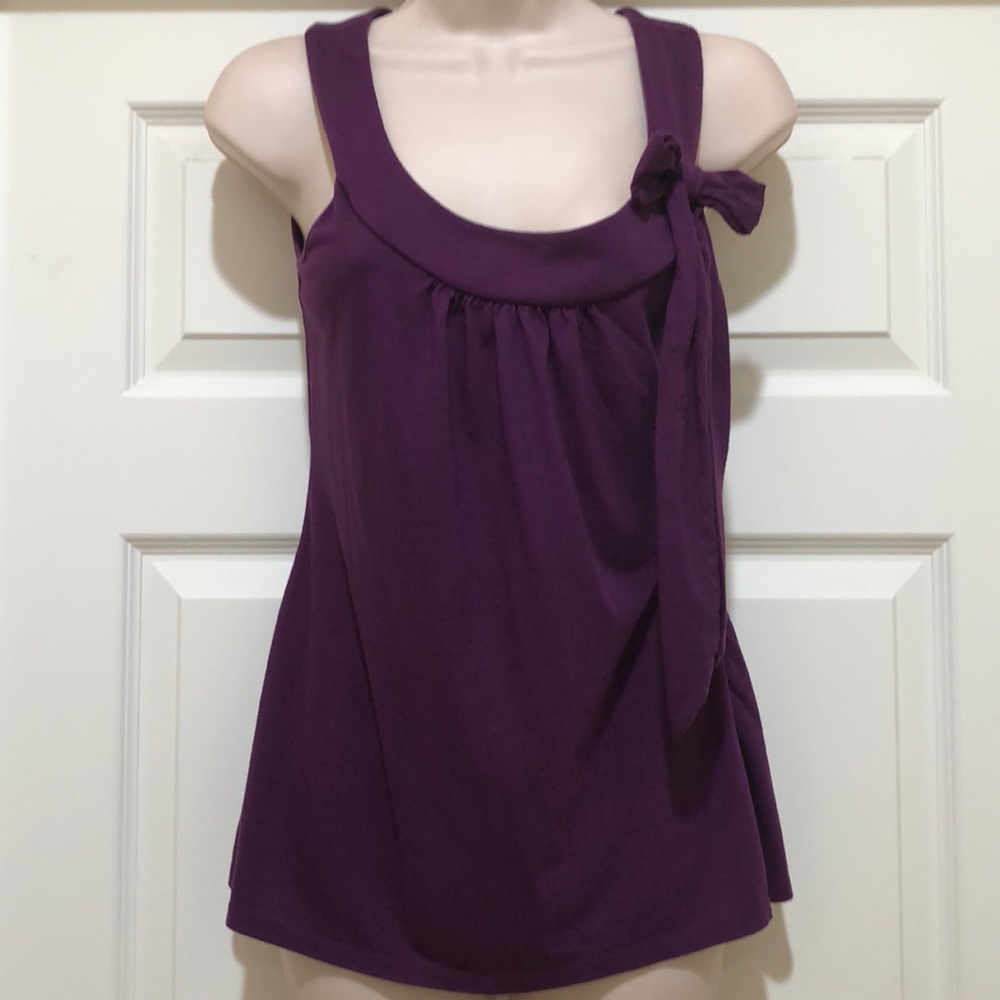 Like new Loft Purple Top With Bow Size S